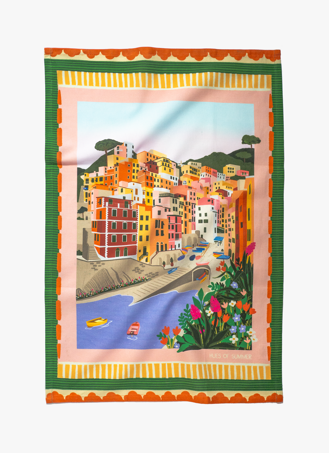 Sunset in Cinque Terre Tea Towel